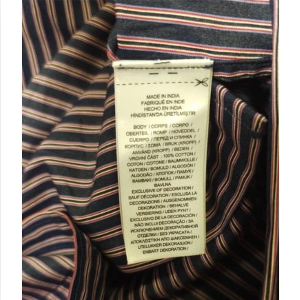 Ralph Lauren size 3XL Striped Button Down Dress Shirt with Beaded Crest - Picture 7 of 7